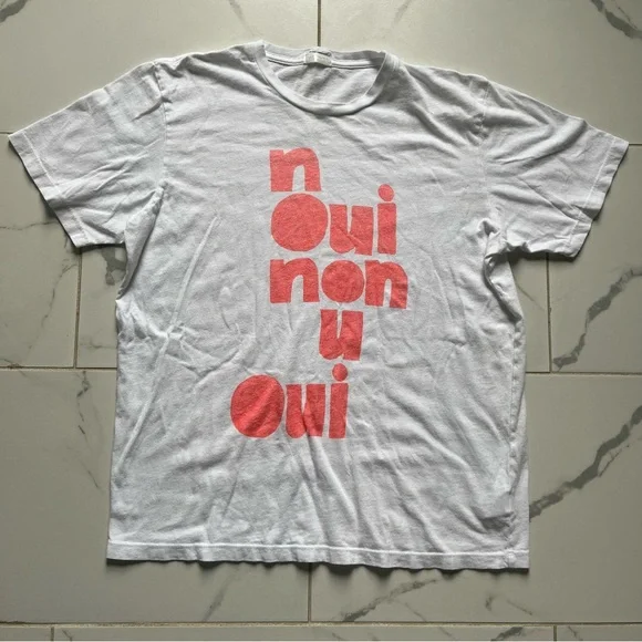 MOTHER Tops Mother The Rowdy Oui Non Tshirt In White Size - Main Image